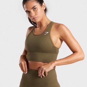Gymshark Energy Seamless Crop Top - Khaki